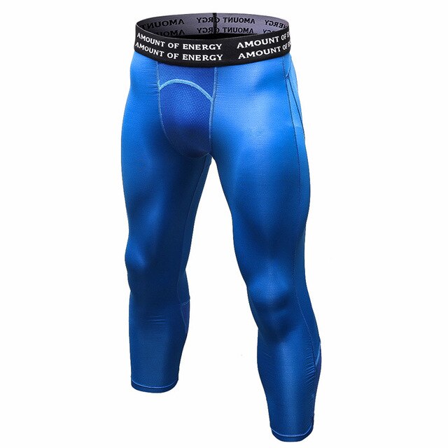 2020 Running 3/4 Compression Pants Men Athletic Fitness Training Clothing Men's Tights Trousers Quick Dry Sports Gym Leggings