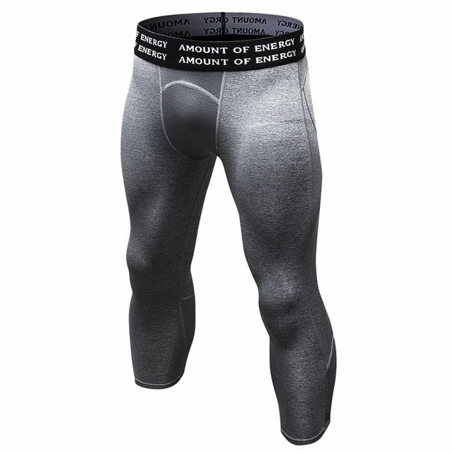 2020 Running 3/4 Compression Pants Men Athletic Fitness Training Clothing Men's Tights Trousers Quick Dry Sports Gym Leggings