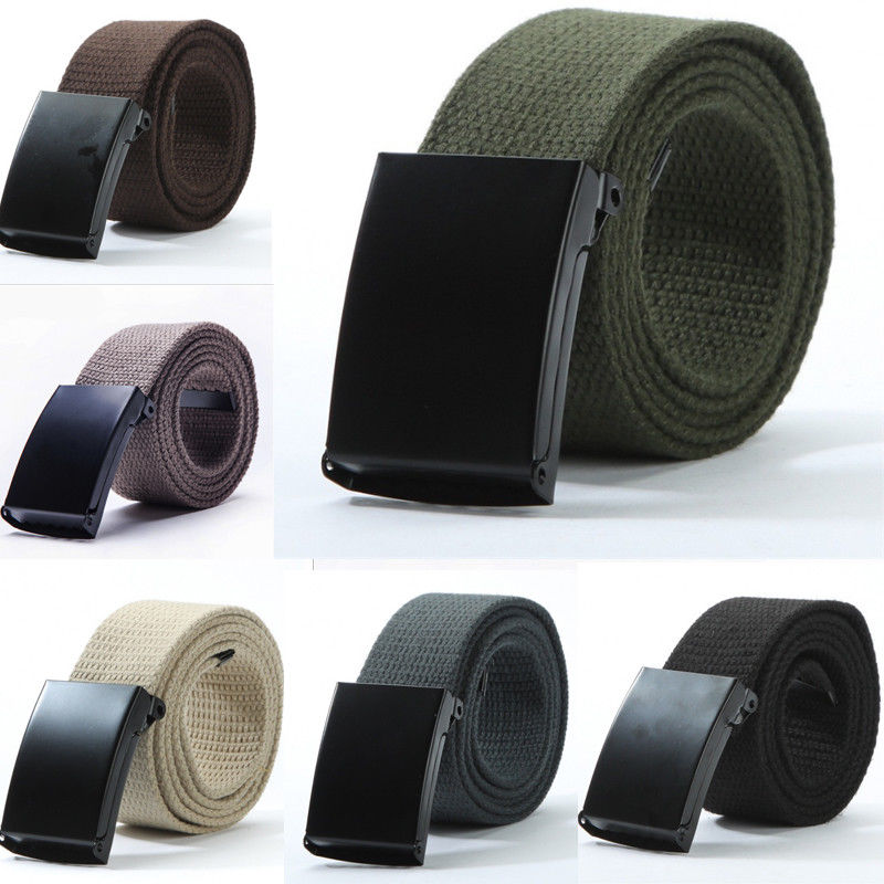 Solid Nylon Metal Belts Men Automatic Buckle Army Military Tactical Combat Canvas Belt Male Strap Waistband for Pants