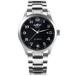 Fashion Business Automatic Watch Men Leather Strap Male Mechanical Wrist Watches Calendar Date Clock montre homme WINNER