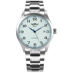 Fashion Business Automatic Watch Men Leather Strap Male Mechanical Wrist Watches Calendar Date Clock montre homme WINNER