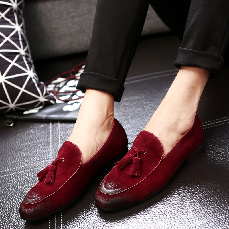 genuine leather shoes men formal tassel loafers mens dress shoes men suit office elegant shoes men wedding mocassin homme 698