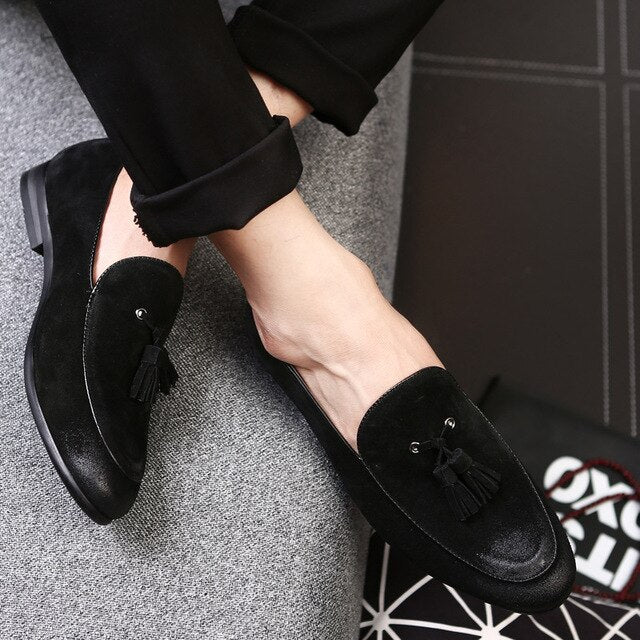 genuine leather shoes men formal tassel loafers mens dress shoes men suit office elegant shoes men wedding mocassin homme 698