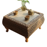 Handmade Rattan Tea Coffee Table With Storage Japanese Balcony Bay Window Learning Study Table For Living Room Furniture Tatami