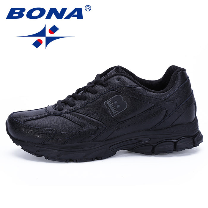 BONA Winter Sports Trainers For Men Running Sport Shoes Outdoor Lace Up Black Sneakers Light Athletic Shoes Fast Free Shipping