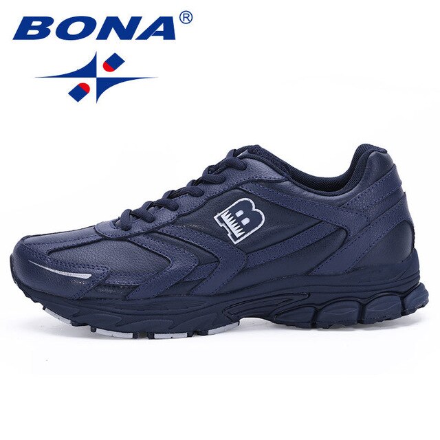 BONA Winter Sports Trainers For Men Running Sport Shoes Outdoor Lace Up Black Sneakers Light Athletic Shoes Fast Free Shipping