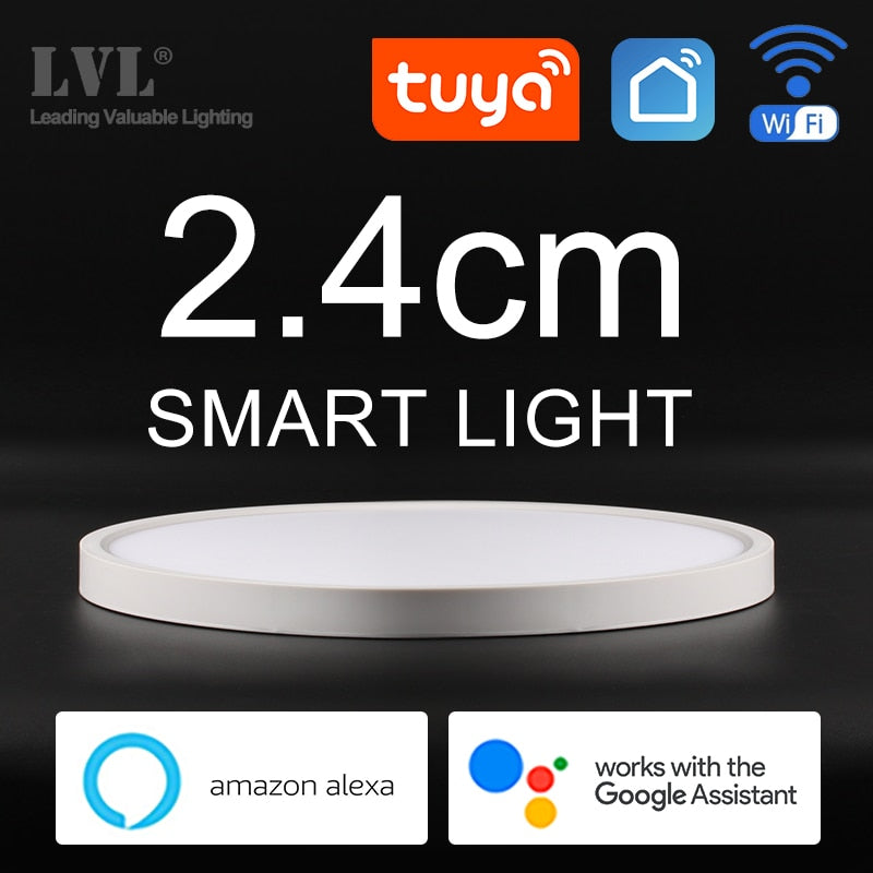 Modern LED Smart Ceiling Light Home Lighing WiFi Tuya App AI Voice Control Ultrathin Surface Mounting Ceiling Lamp
