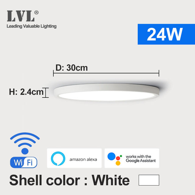 Modern LED Smart Ceiling Light Home Lighing WiFi Tuya App AI Voice Control Ultrathin Surface Mounting Ceiling Lamp
