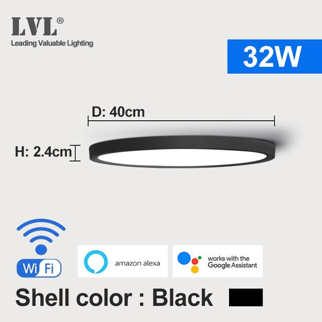 Modern LED Smart Ceiling Light Home Lighing WiFi Tuya App AI Voice Control Ultrathin Surface Mounting Ceiling Lamp