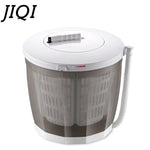 JIQI Hand-operated Baby Clothes Washing+Drying Machine Manual Mini Garment Washer Vegetables Fruit Cleaning 2kg Single Tub Dryer