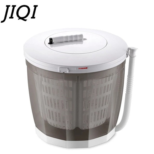 JIQI Hand-operated Baby Clothes Washing+Drying Machine Manual Mini Garment Washer Vegetables Fruit Cleaning 2kg Single Tub Dryer