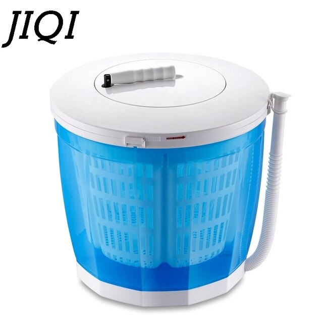 JIQI Hand-operated Baby Clothes Washing+Drying Machine Manual Mini Garment Washer Vegetables Fruit Cleaning 2kg Single Tub Dryer