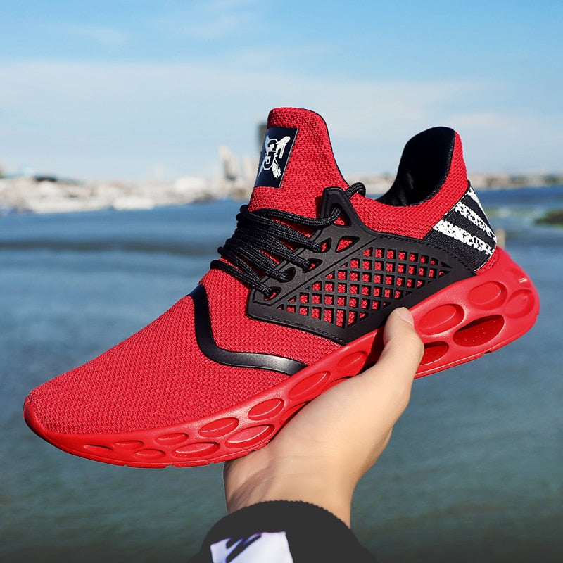 Zapatillas deportivas para correr para hombre, transpirables, cómodas, para exteriores, transpirables, absorción de golpes, zapatillas deportivas para gimnasio, muy vendidas en 2019