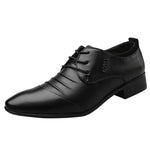New British Men's Slip On Split Leather Pointed White Toe Men Dress Shoes Business Wedding Oxfords Formal Shoes For Male 38-48