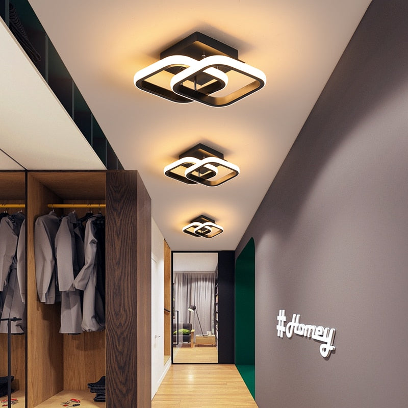 Modern Ceiling Lamp For Home Led Lustre White&Black Led Ceiling Light For Bedroom Corridor Light Balcony Lights Luminaires 18W
