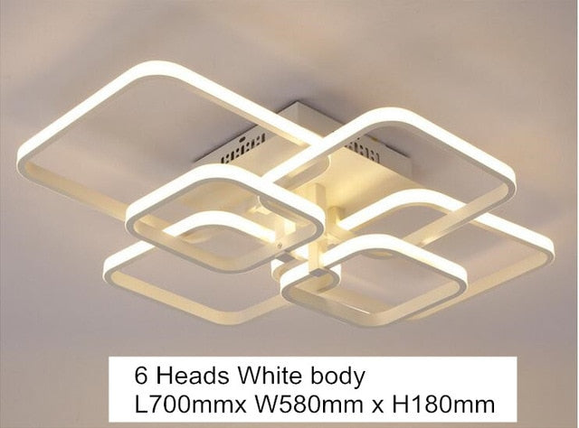 Modern Acylic Led Dimming Ceiling Chandelier Lamp Square LED Plafon  Light Fixtures lustre plafonnier with Remote for Home Decor