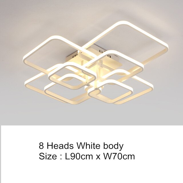 Modern Acylic Led Dimming Ceiling Chandelier Lamp Square LED Plafon  Light Fixtures lustre plafonnier with Remote for Home Decor