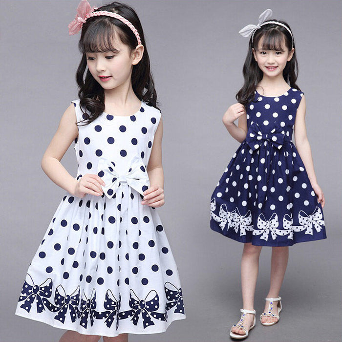 Summer Girls Dress Clothes A-line Dress Princess Party Blue Kids Dresses For Girls 4-12Y Clothes Causal Wear Vestido Infantil