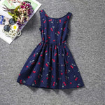 Summer Girls Dress Clothes A-line Dress Princess Party Blue Kids Dresses For Girls 4-12Y Clothes Causal Wear Vestido Infantil