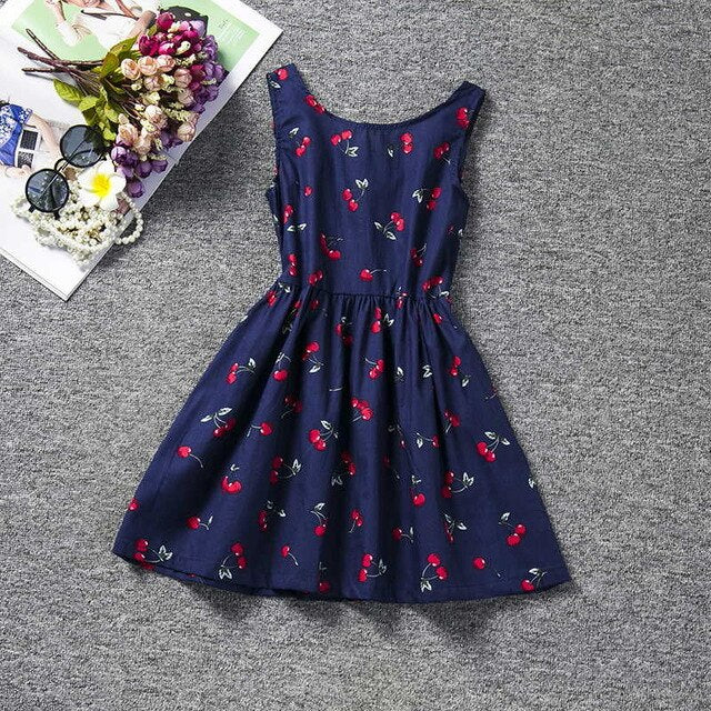 Summer Girls Dress Clothes A-line Dress Princess Party Blue Kids Dresses For Girls 4-12Y Clothes Causal Wear Vestido Infantil