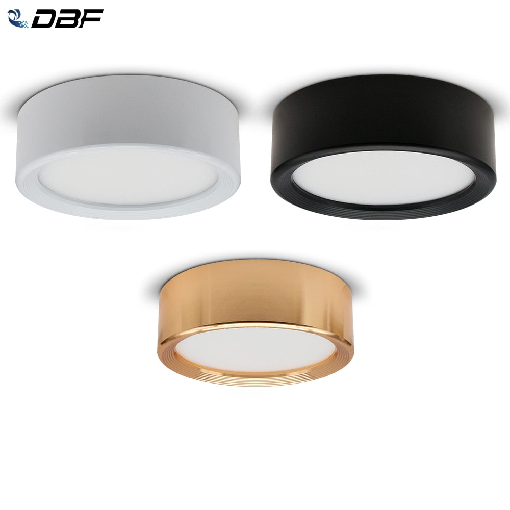 [DBF]Ultra-thin LED Surface Mount Ceiling Lamp 3W 5W 7W 9W Black/White/Gold Housing Ceiling Spot Lamp for Home Living room Decor