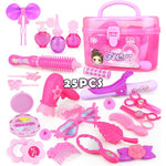 24-32PCS Pretend Play Kid Make Up Toys Pink Makeup Set Princess Hairdressing Simulation Plastic Toy For Girls Dressing Cosmetic
