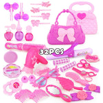 24-32PCS Pretend Play Kid Make Up Toys Pink Makeup Set Princess Hairdressing Simulation Plastic Toy For Girls Dressing Cosmetic