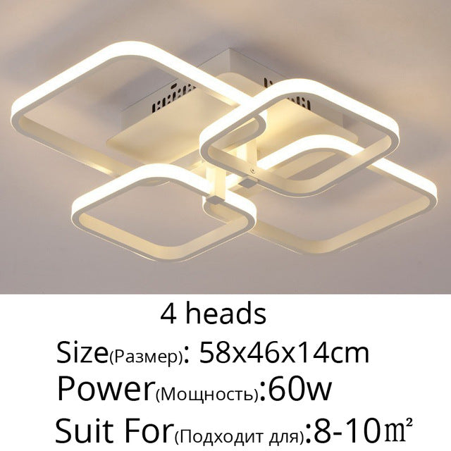 Square Circel Rings Ceiling Lights For Living Room Bedroom Home Modern Led Ceiling Lamp Fixtures lustre plafonnier dropshipping