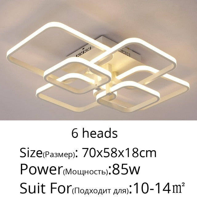 Square Circel Rings Ceiling Lights For Living Room Bedroom Home Modern Led Ceiling Lamp Fixtures lustre plafonnier dropshipping