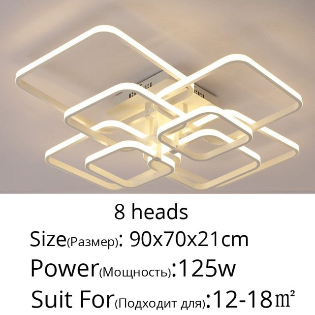 Square Circel Rings Ceiling Lights For Living Room Bedroom Home Modern Led Ceiling Lamp Fixtures lustre plafonnier dropshipping
