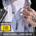 BEIER Fashion Stainless Steel Feather Pendant Necklace With Red/Black/Blue Stone Leaf Jewerly for man women gift BP8-112