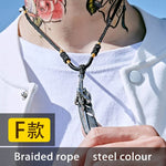 BEIER Fashion Stainless Steel Feather Pendant Necklace With Red/Black/Blue Stone Leaf Jewerly for man women gift BP8-112