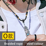 BEIER Fashion Stainless Steel Feather Pendant Necklace With Red/Black/Blue Stone Leaf Jewerly for man women gift BP8-112