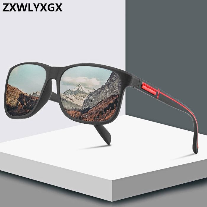 ZXWLYXGX Brand Designer New Fashion Polarized Sunglasses Men Square  Frame Male Sun Glasses fishing Driving Sun Glasses UV400