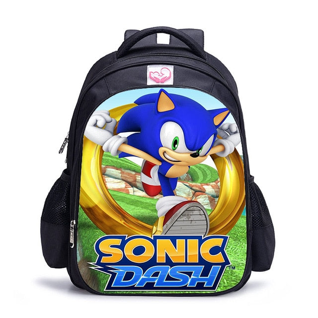 16 Inch Mario Bros Sonic Children School Bags Orthopedic Backpack Kids School Boys Girls Mochila Infantil Cartoon Bags