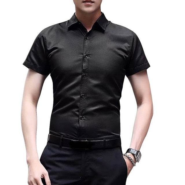 New Casual Long-sleeved Solid Men Shirts Slim Version Male Social Business Dress Shirt Brand Men's Clothing With Button Shirts