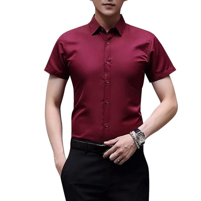New Casual Long-sleeved Solid Men Shirts Slim Version Male Social Business Dress Shirt Brand Men's Clothing With Button Shirts
