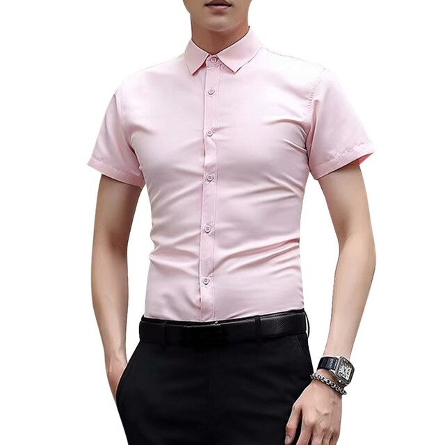 New Casual Long-sleeved Solid Men Shirts Slim Version Male Social Business Dress Shirt Brand Men's Clothing With Button Shirts