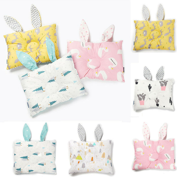 Newborn Baby Rabbit Fashion New Breathable Cute Pillows Prevent Anti Roll Flat Head Baby Pillows