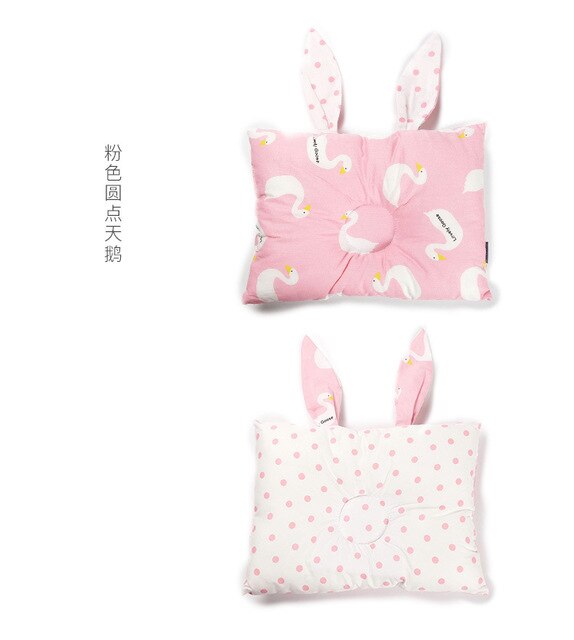 Newborn Baby Rabbit Fashion New Breathable Cute Pillows Prevent Anti Roll Flat Head Baby Pillows