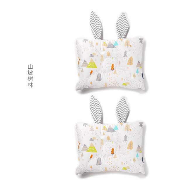 Newborn Baby Rabbit Fashion New Breathable Cute Pillows Prevent Anti Roll Flat Head Baby Pillows