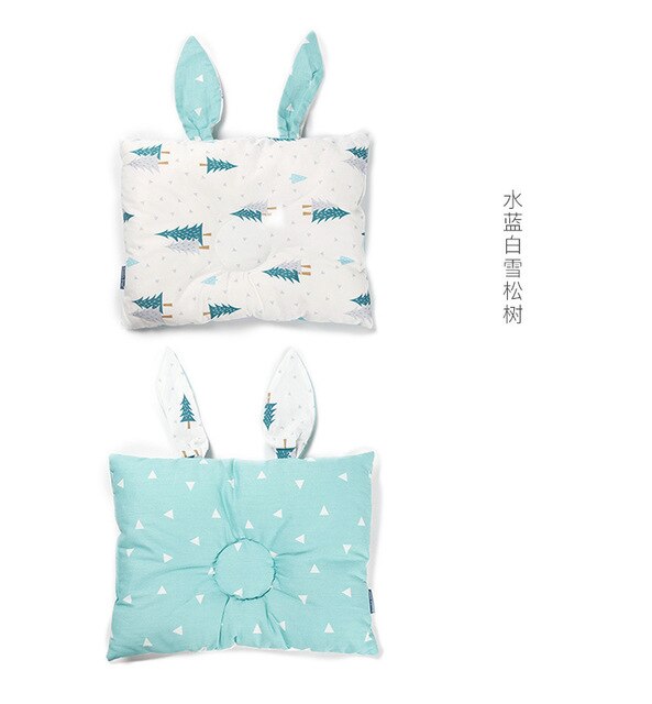 Newborn Baby Rabbit Fashion New Breathable Cute Pillows Prevent Anti Roll Flat Head Baby Pillows