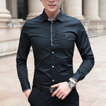 BROWON Plus Size 5XL Men Fashion Casual Long Sleeved Shirt Slim Fit Male Business Dress Shirt Brand Men Clothing Soft