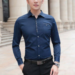BROWON Plus Size 5XL Men Fashion Casual Long Sleeved Shirt Slim Fit Male Business Dress Shirt Brand Men Clothing Soft