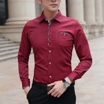 BROWON Plus Size 5XL Men Fashion Casual Long Sleeved Shirt Slim Fit Male Business Dress Shirt Brand Men Clothing Soft