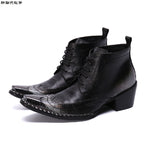 italian military dress boots steel pointed toe high heels western styles brown double buckle strap cowboy boots shoes man