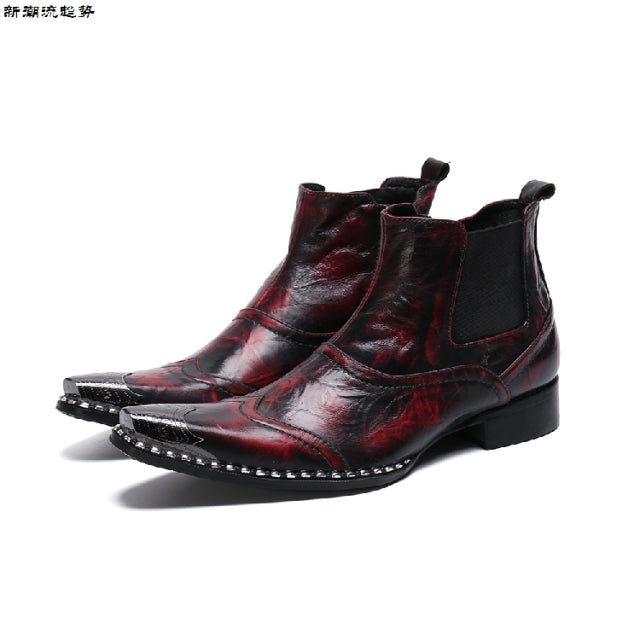 italian military dress boots steel pointed toe high heels western styles brown double buckle strap cowboy boots shoes man