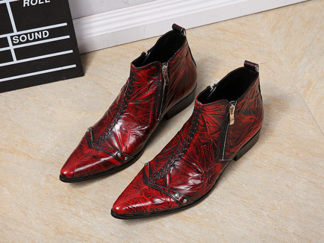 italian military dress boots steel pointed toe high heels western styles brown double buckle strap cowboy boots shoes man