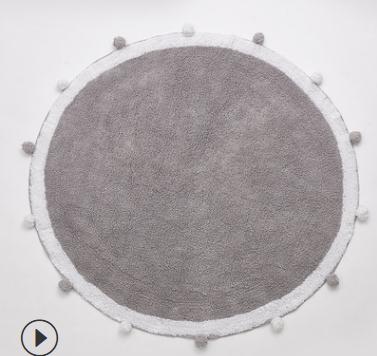 High Quality 120 cm Nordic Kids Play Mats Cotton Mat With pompoms Play Game Rugs Floor Carpet For Kids Boy Nursery Room Decor