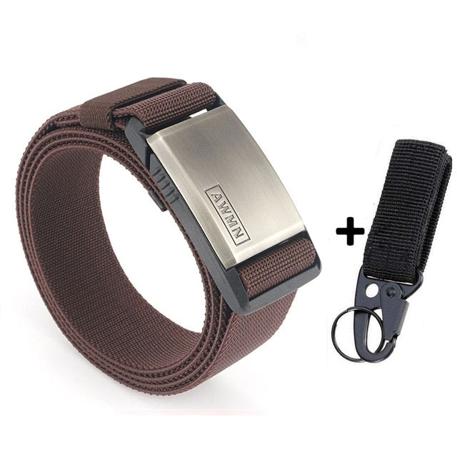2020 Fashion Nylon Belt Metal Magnetic Buckle Adjustable Belts For Men Military Combat Elastic Belts High Quality Wear-resistant